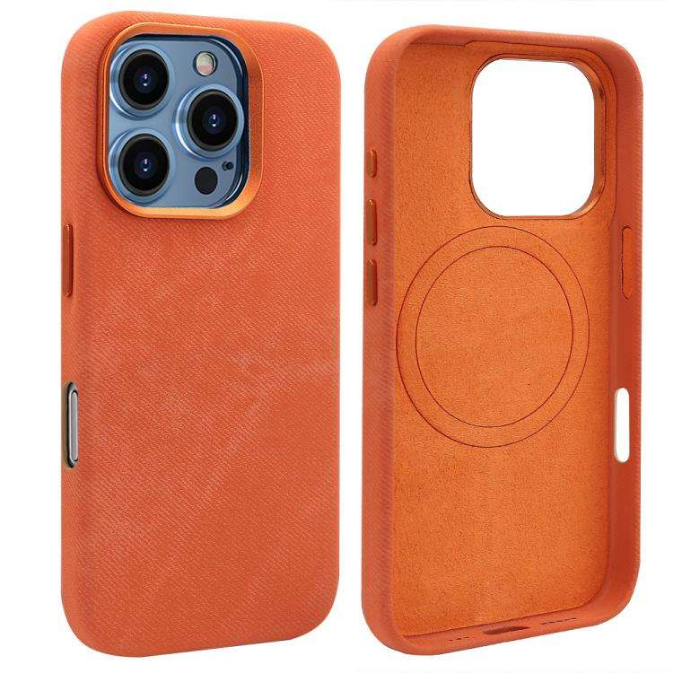 VIETAO Retro Denim Texture PU Leather MagSafe Phone Case, For iPhone 18 Pro / 17 Pro, For iPhone ...