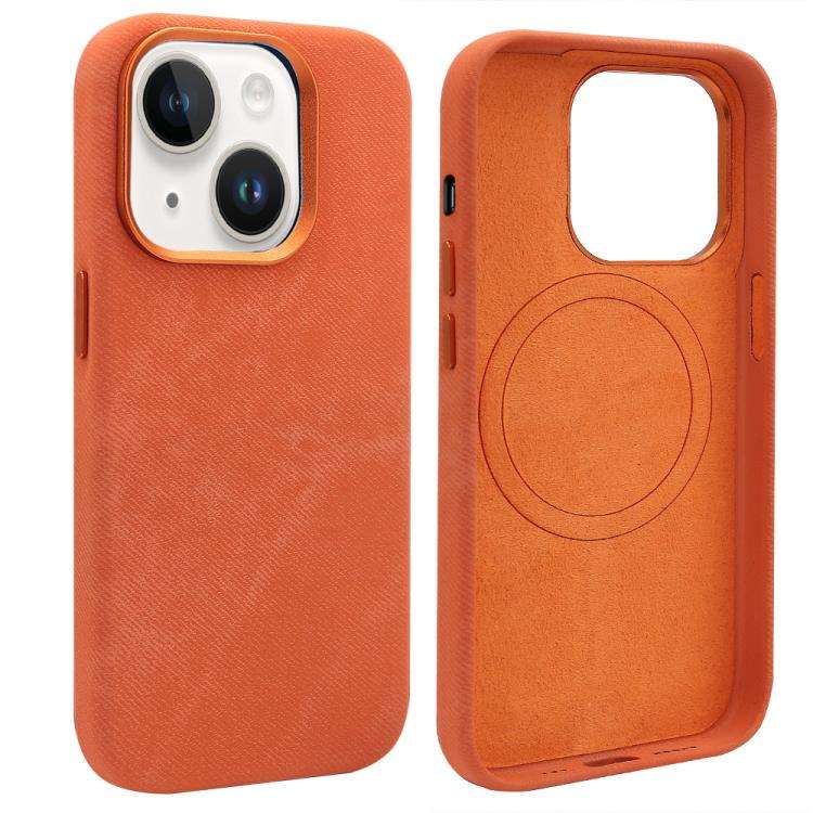 VIETAO Retro Denim Texture PU Leather MagSafe Phone Case, For iPhone 15 Pro, For iPhone 15, For i...
