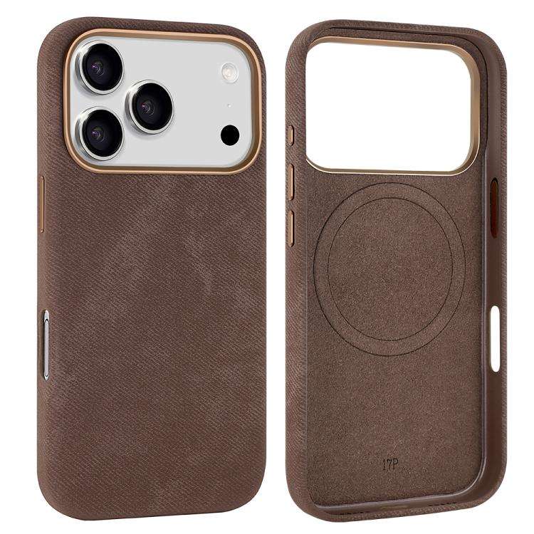 VIETAO Retro Denim Texture PU Leather MagSafe Phone Case, For iPhone 18 Pro / 17 Pro, For iPhone ...