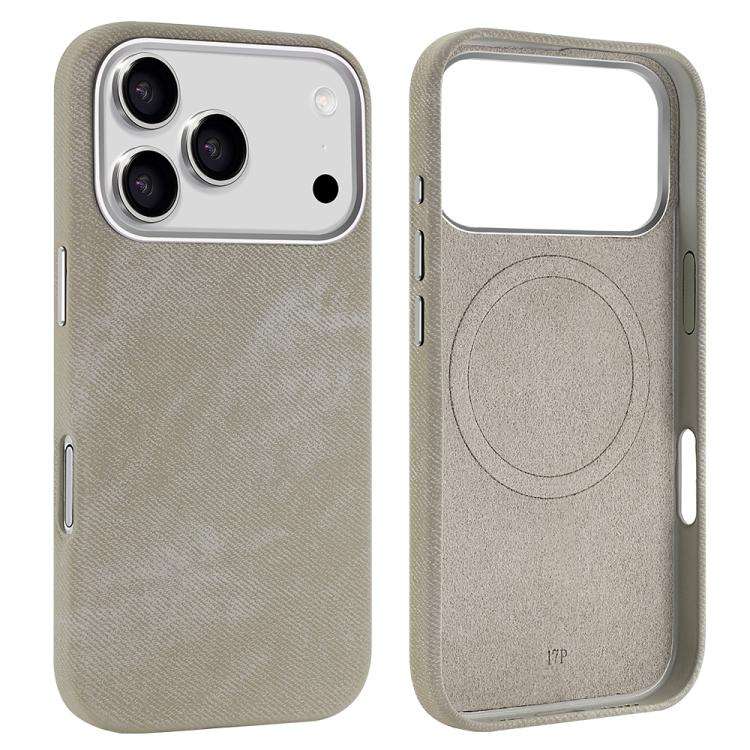 VIETAO Retro Denim Texture PU Leather MagSafe Phone Case, For iPhone 18 Pro / 17 Pro, For iPhone ...