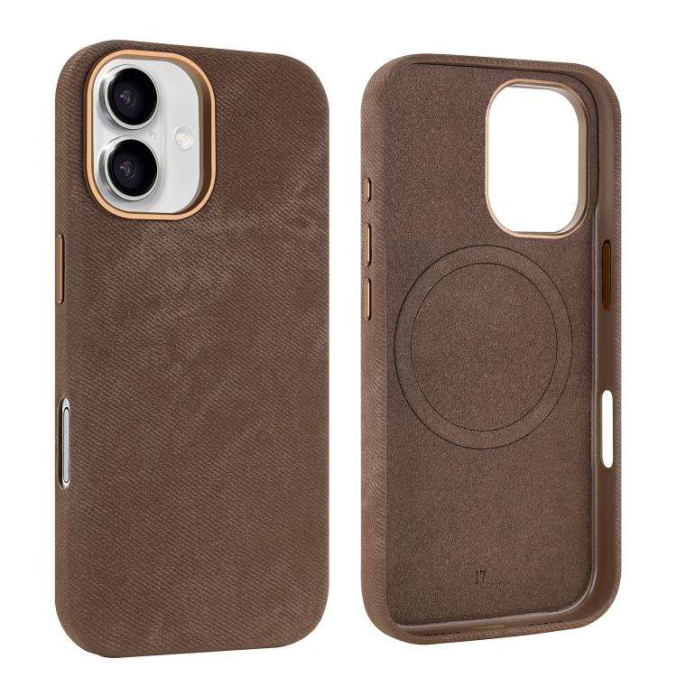 VIETAO Retro Denim Texture PU Leather MagSafe Phone Case, For iPhone 18 Pro / 17 Pro, For iPhone ...