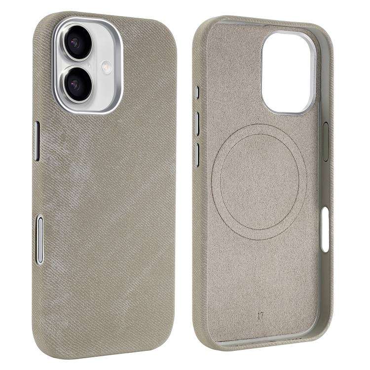 VIETAO Retro Denim Texture PU Leather MagSafe Phone Case, For iPhone 18 Pro / 17 Pro, For iPhone ...