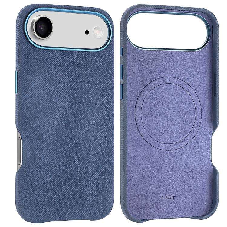 VIETAO Retro Denim Texture PU Leather MagSafe Phone Case, For iPhone 18 Pro / 17 Pro, For iPhone ...