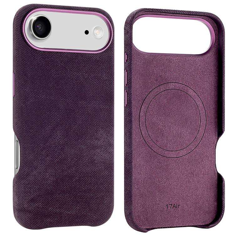 VIETAO Retro Denim Texture PU Leather MagSafe Phone Case, For iPhone 18 Pro / 17 Pro, For iPhone ...