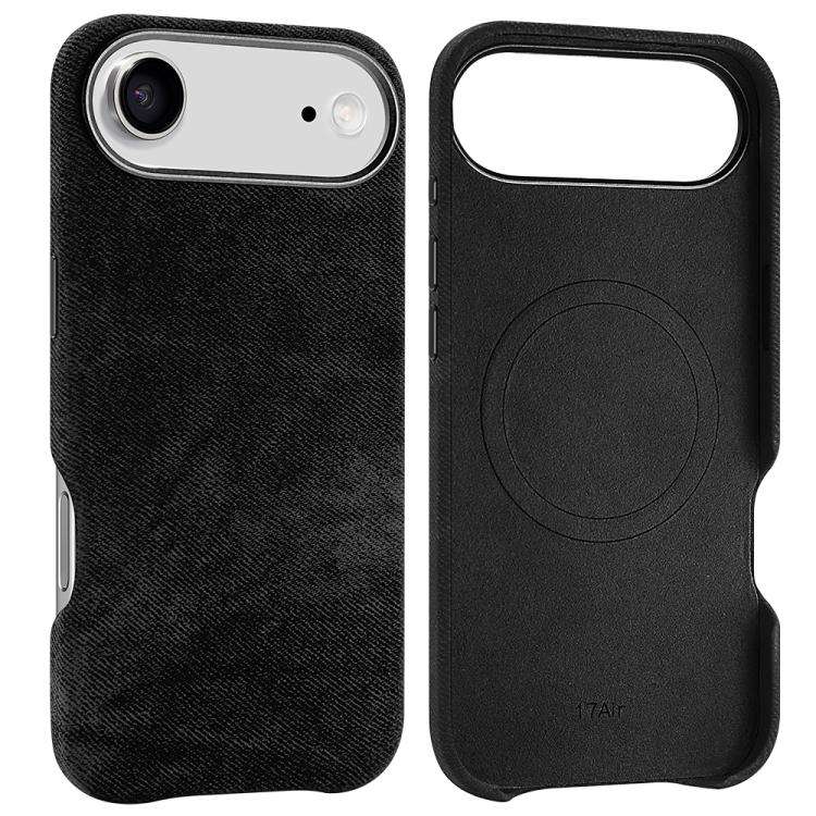 VIETAO Retro Denim Texture PU Leather MagSafe Phone Case, For iPhone 18 Pro / 17 Pro, For iPhone ...