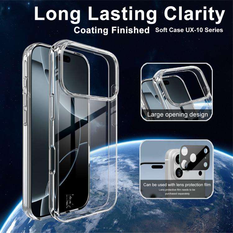 imak UX-10 Series Transparent Shockproof TPU Phone Case, For iPhone 18 Pro / 17 Pro, For iPhone 1...