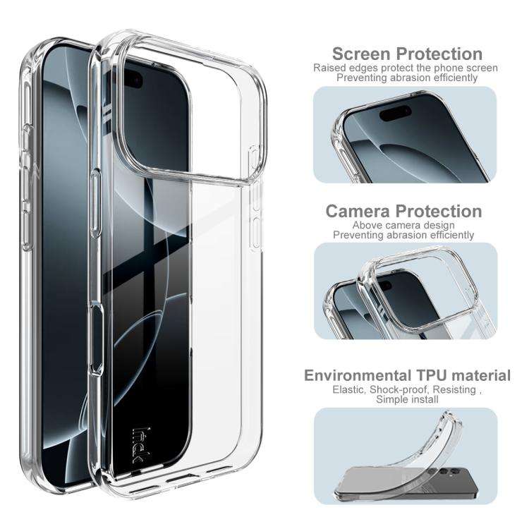 imak UX-10 Series Transparent Shockproof TPU Phone Case, For iPhone 18 Pro / 17 Pro, For iPhone 1...