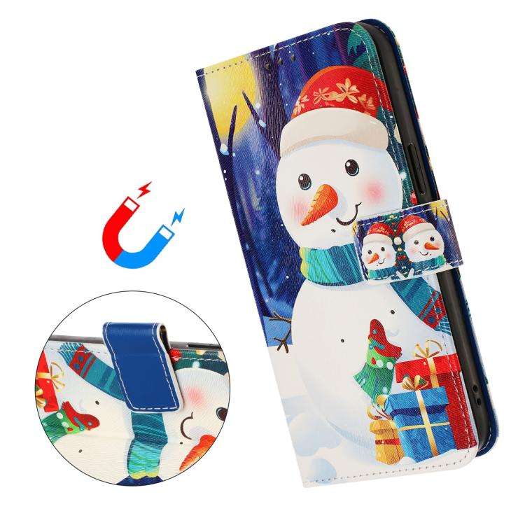 Christmas Series Buckle Leather Phone Case with Hand Strap, For iPhone 14 Pro Max, For iPhone SE ...