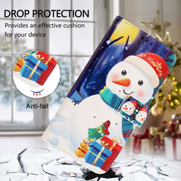 Christmas Series Buckle Leather Phone Case with Hand Strap, For iPhone 14 Pro Max, For iPhone SE ...