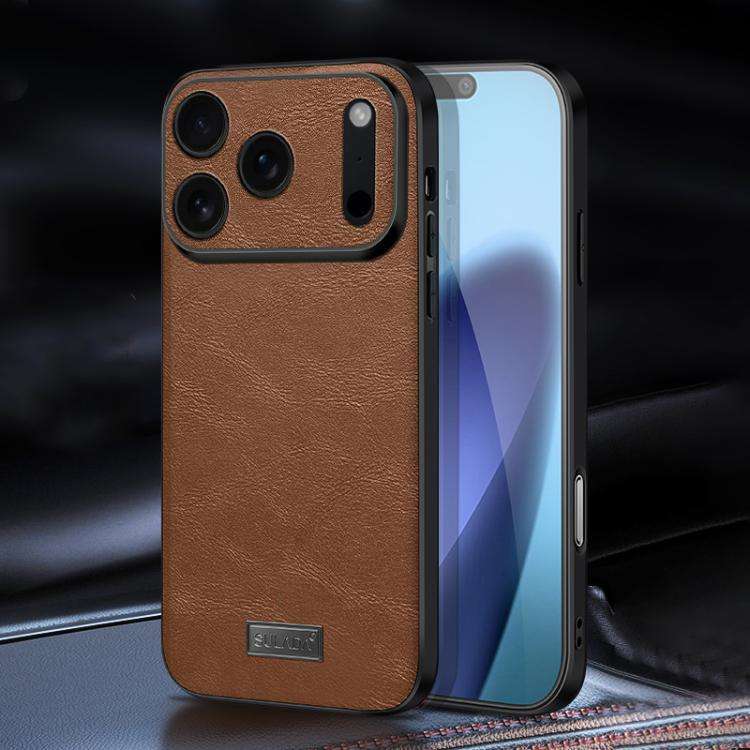 SULADA Shockproof TPU Hybrid Handmade Leather Phone Case, For iPhone 17 Pro Max, For iPhone 17 Pr...