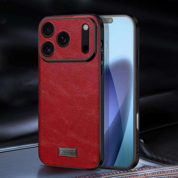 SULADA Shockproof TPU Hybrid Handmade Leather Phone Case, For iPhone 17 Pro Max, For iPhone 17 Pr...