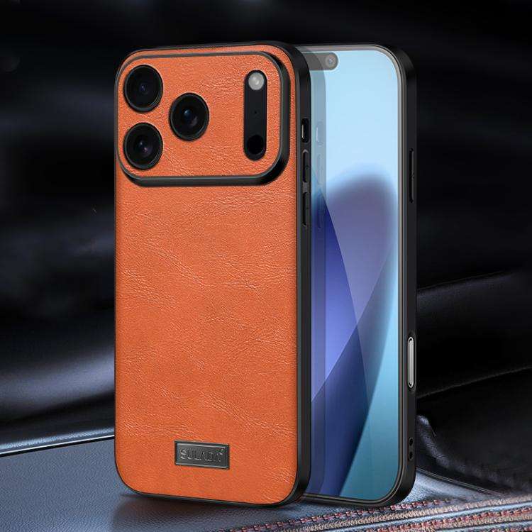 SULADA Shockproof TPU Hybrid Handmade Leather Phone Case, For iPhone 17 Pro Max, For iPhone 17 Pr...