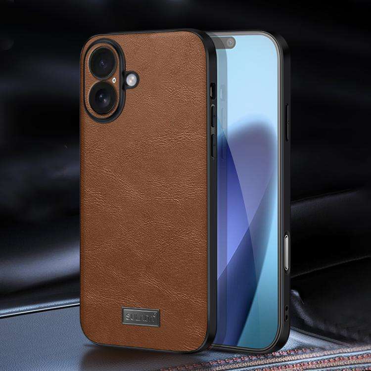 SULADA Shockproof TPU Hybrid Handmade Leather Phone Case, For iPhone 17 Pro Max, For iPhone 17 Pr...