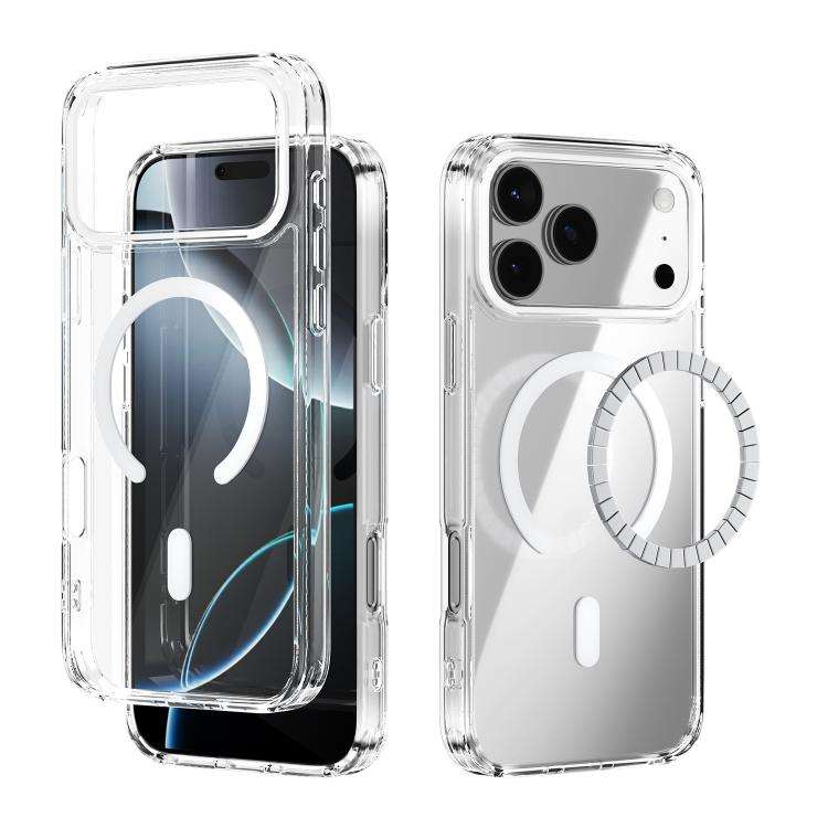 ABEEL MagSafe Magnetic Color Ring Anti-scratch Transparent Phone Case, For iPhone 18 Pro / 17 Pro...