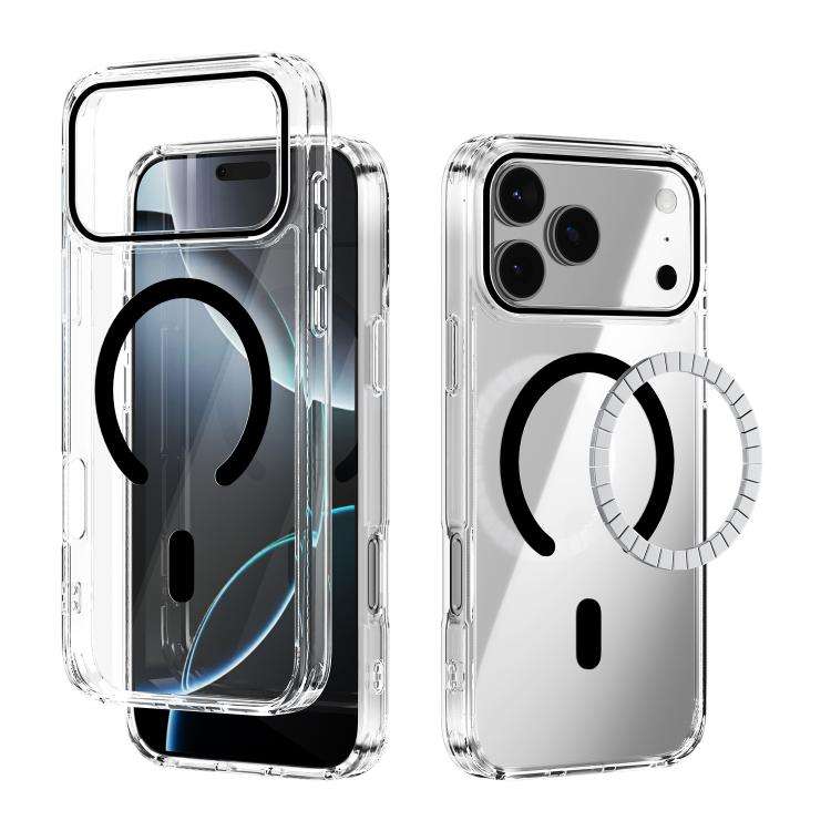 ABEEL MagSafe Magnetic Color Ring Anti-scratch Transparent Phone Case, For iPhone 18 Pro / 17 Pro...
