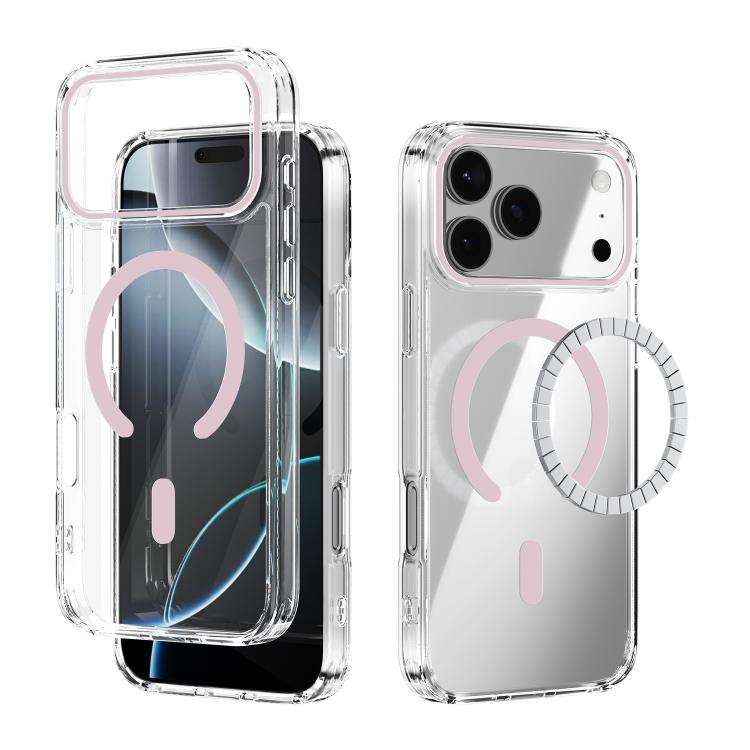 ABEEL MagSafe Magnetic Color Ring Anti-scratch Transparent Phone Case, For iPhone 18 Pro / 17 Pro...