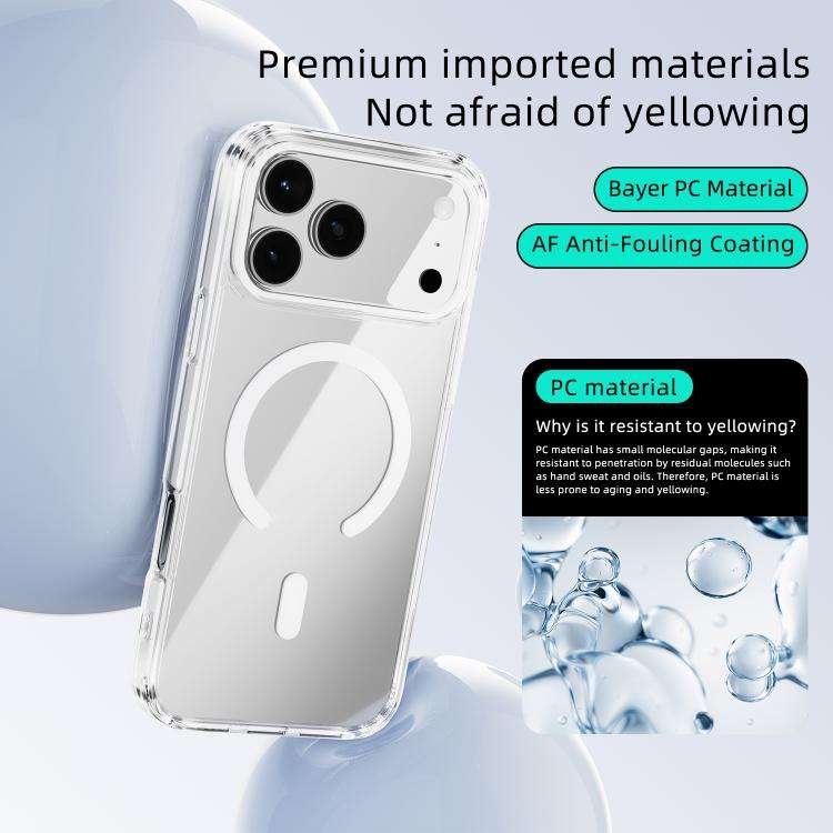 ABEEL MagSafe Magnetic Color Ring Anti-scratch Transparent Phone Case, For iPhone 18 Pro / 17 Pro...