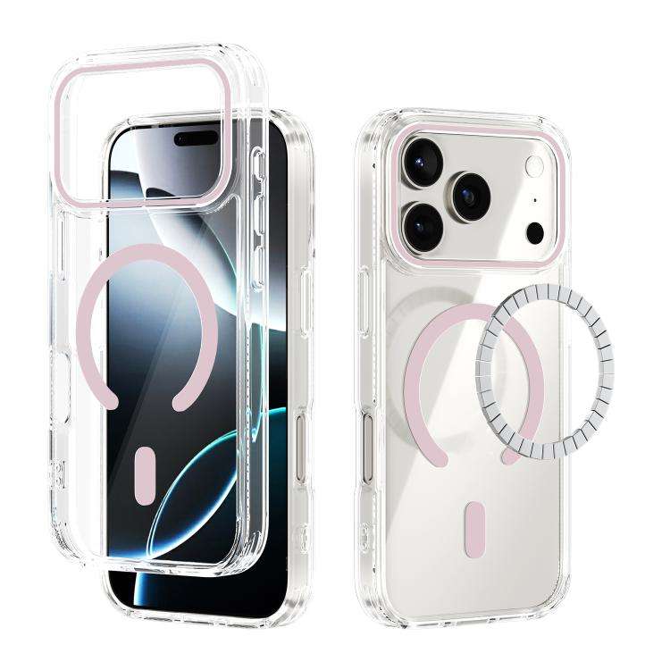 ABEEL MagSafe Magnetic Color Ring Anti-scratch Transparent Phone Case, For iPhone 18 Pro / 17 Pro...