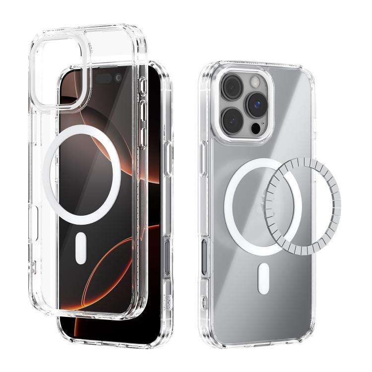 ABEEL MagSafe Magnetic Color Ring Anti-scratch Transparent Phone Case, For iPhone 18 Pro / 17 Pro...