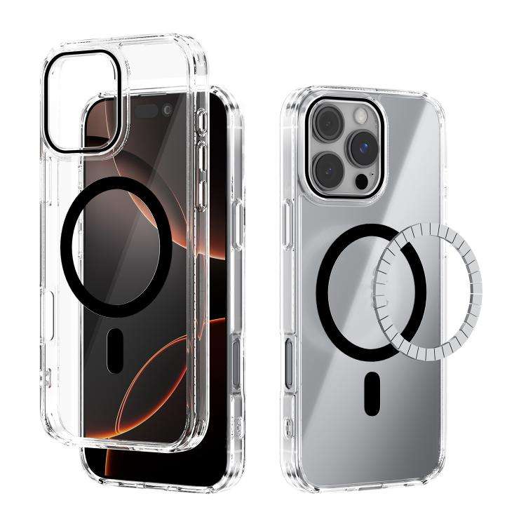 ABEEL MagSafe Magnetic Color Ring Anti-scratch Transparent Phone Case, For iPhone 18 Pro / 17 Pro...