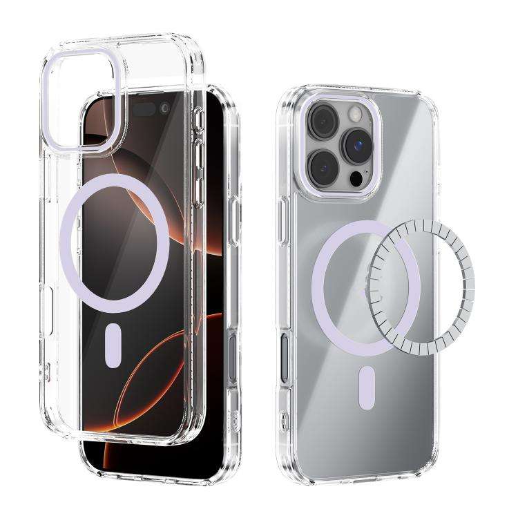 ABEEL MagSafe Magnetic Color Ring Anti-scratch Transparent Phone Case, For iPhone 18 Pro / 17 Pro...