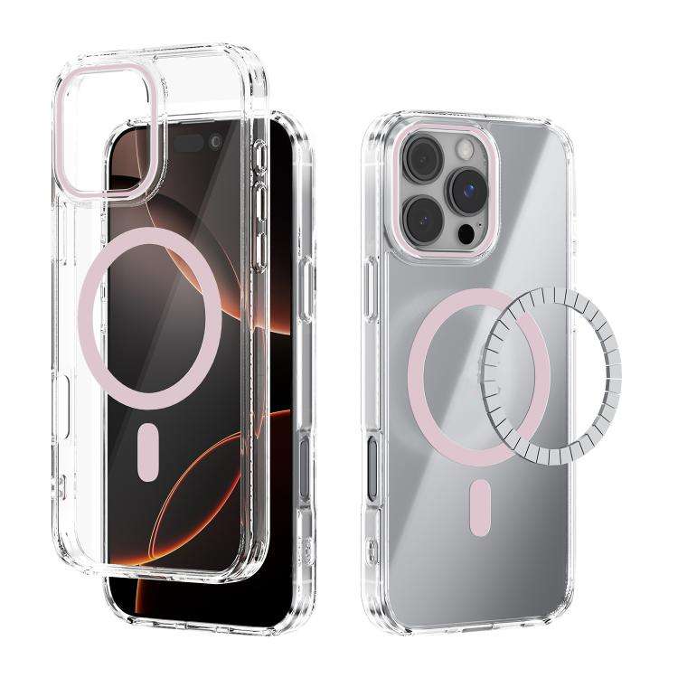 ABEEL MagSafe Magnetic Color Ring Anti-scratch Transparent Phone Case, For iPhone 18 Pro / 17 Pro...