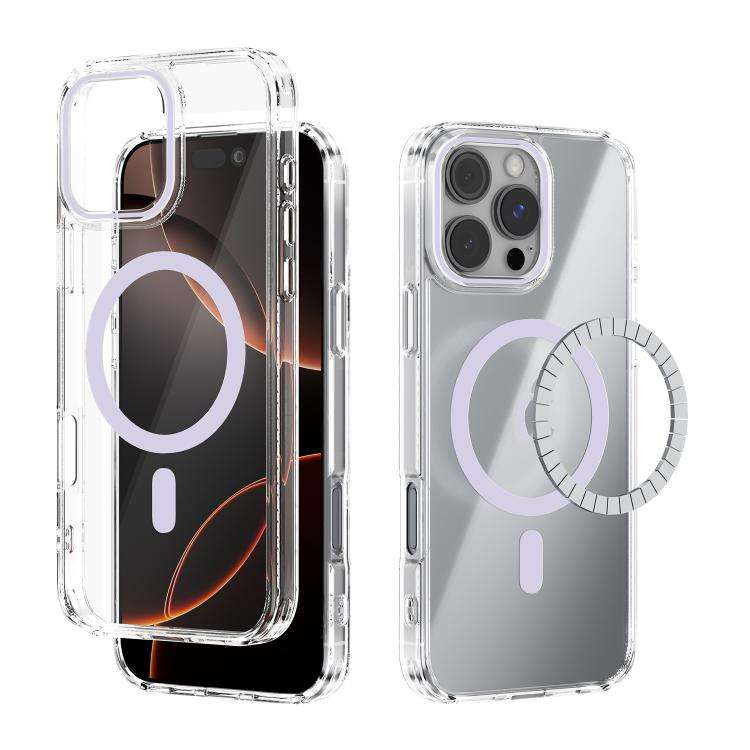 ABEEL MagSafe Magnetic Color Ring Anti-scratch Transparent Phone Case, For iPhone 18 Pro / 17 Pro...