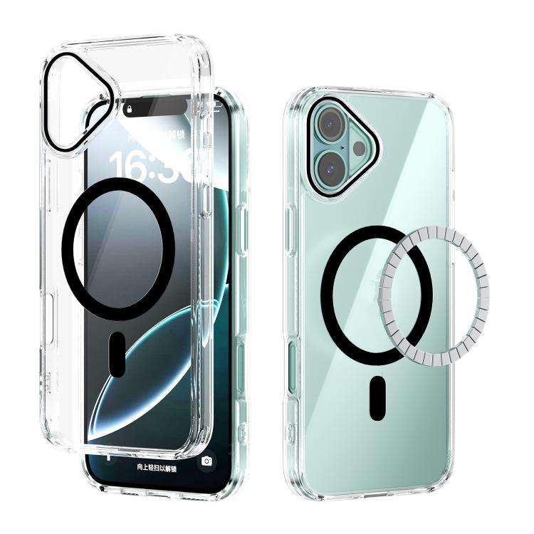 ABEEL MagSafe Magnetic Color Ring Anti-scratch Transparent Phone Case, For iPhone 18 Pro / 17 Pro...