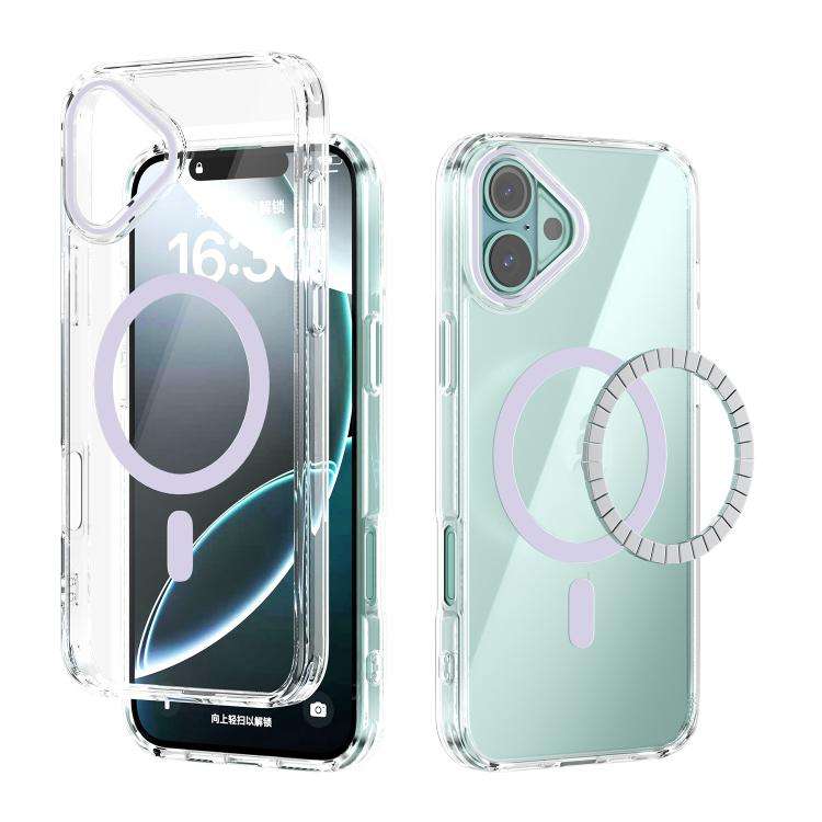 ABEEL MagSafe Magnetic Color Ring Anti-scratch Transparent Phone Case, For iPhone 18 Pro / 17 Pro...