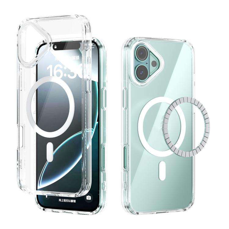 ABEEL MagSafe Magnetic Color Ring Anti-scratch Transparent Phone Case, For iPhone 18 Pro / 17 Pro...