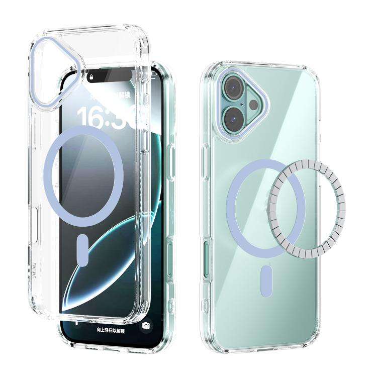 ABEEL MagSafe Magnetic Color Ring Anti-scratch Transparent Phone Case, For iPhone 18 Pro / 17 Pro...