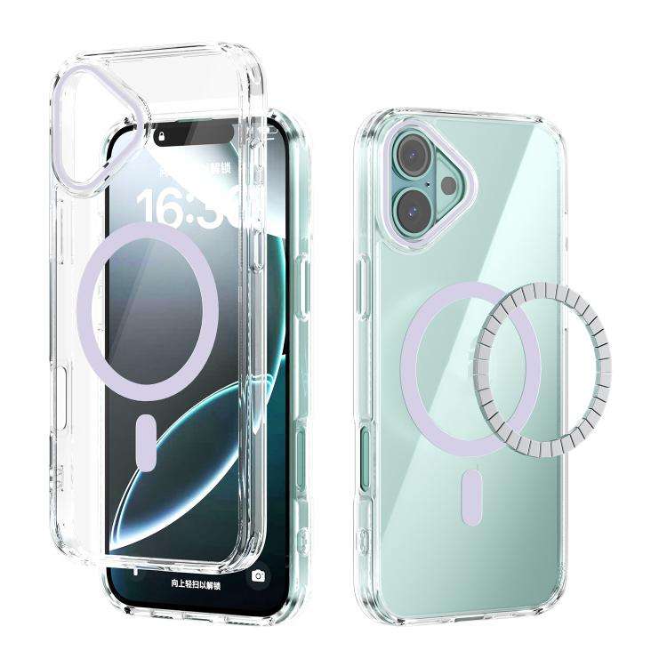 ABEEL MagSafe Magnetic Color Ring Anti-scratch Transparent Phone Case, For iPhone 18 Pro / 17 Pro...