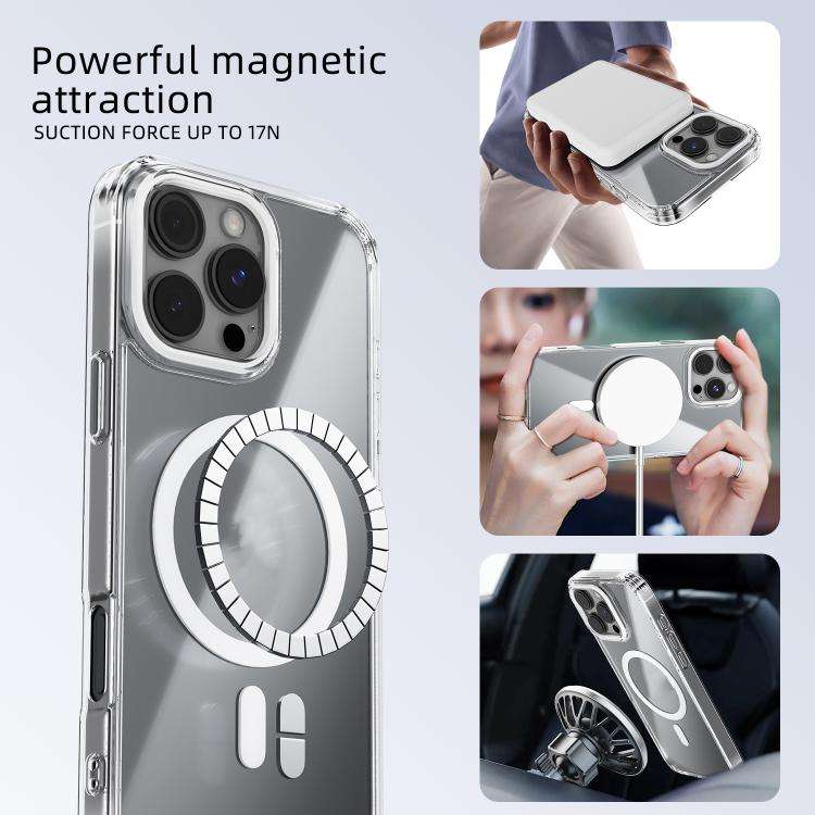 ABEEL MagSafe Magnetic Color Ring Anti-scratch Transparent Phone Case, For iPhone 15 Pro Max, For...
