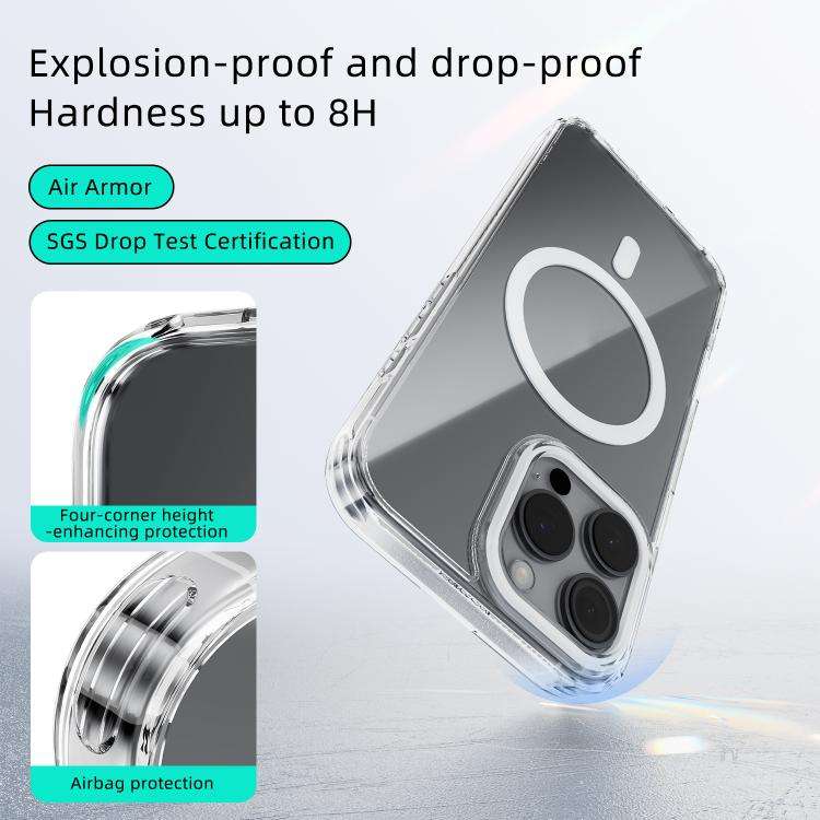 ABEEL MagSafe Magnetic Color Ring Anti-scratch Transparent Phone Case, For iPhone 15 Pro Max, For...