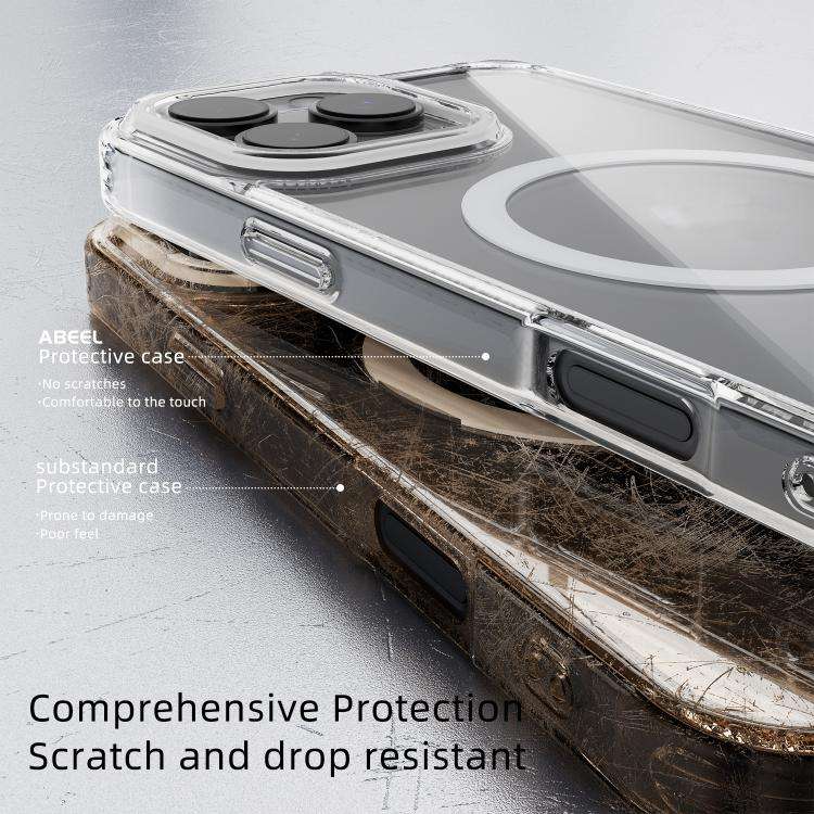 ABEEL MagSafe Magnetic Color Ring Anti-scratch Transparent Phone Case, For iPhone 15 Pro Max, For...