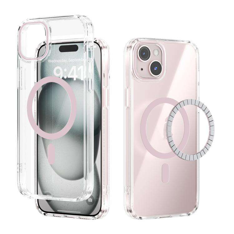 ABEEL MagSafe Magnetic Color Ring Anti-scratch Transparent Phone Case, For iPhone 15 Pro Max, For...