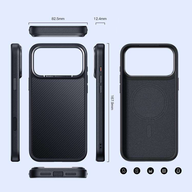 Carbon Fiber Kevlar MagSafe Magnetic Phone Case, For iPhone 17 Pro Max, For iPhone 17 Pro, For iP...