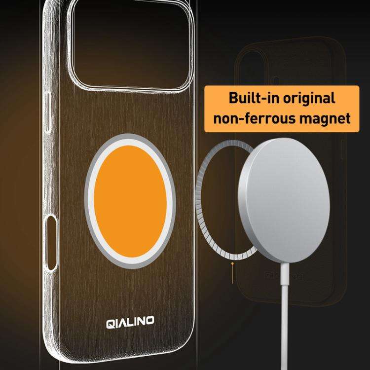 QIALINO Technology Leather MagSafe Phone Case, For iPhone 17 Pro Max, For iPhone 17 Pro, For iPho...