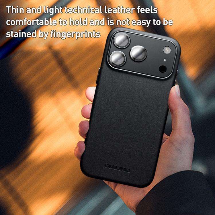 QIALINO Technology Leather MagSafe Phone Case, For iPhone 17 Pro Max, For iPhone 17 Pro, For iPho...