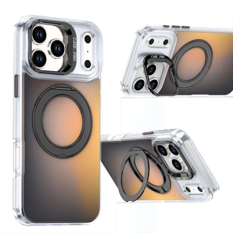 Gradient Discolor Rotating Holder Lens Kickstand Magsafe Phone Case, For iPhone 17 Pro Max, For i...