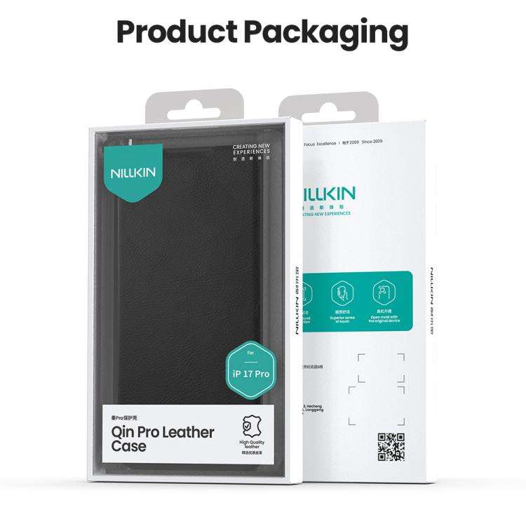 NILLKIN QIN Series Pro Sliding Camera Cover Design Leather Phone Case, For iPhone 17 Pro, For iPh...