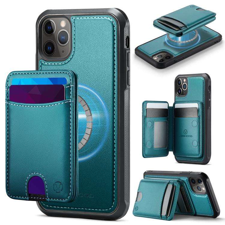 JEEHOOD J10 Flip Card Bag MagSafe Split RFID Leather Phone Case, For iPhone 14 Pro Max, For iPhon...