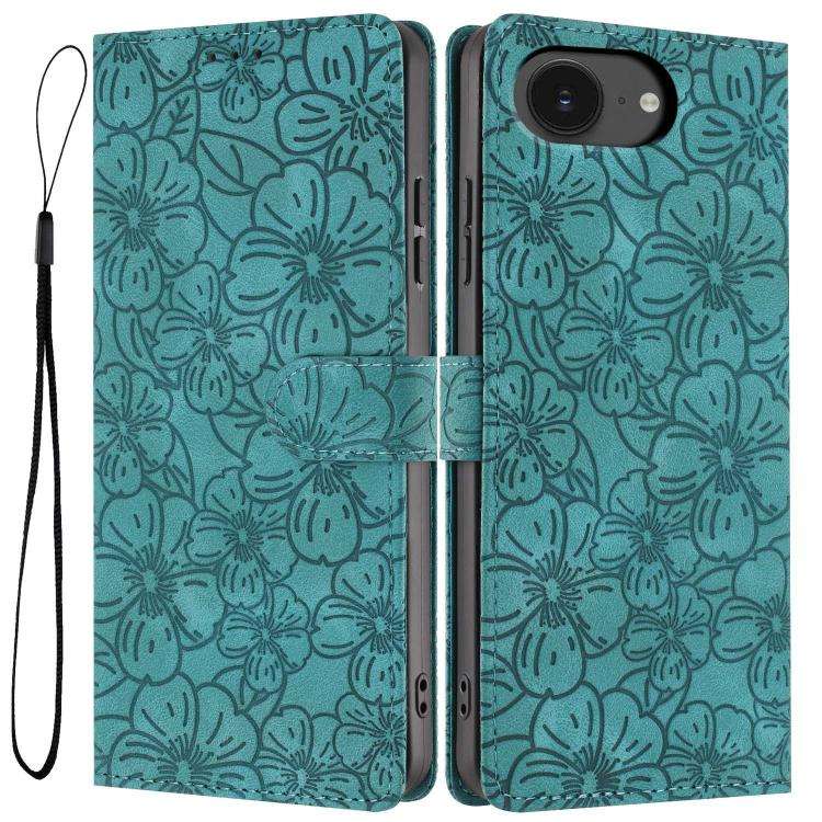 Cherry Blossoms Embossed Leather Phone Case, For iPhone 18 Pro, For iPhone 18 Pro Max, For iPhone...