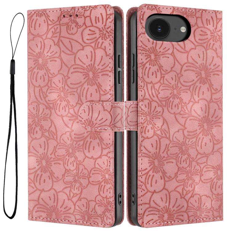 Cherry Blossoms Embossed Leather Phone Case, For iPhone 18 Pro, For iPhone 18 Pro Max, For iPhone...