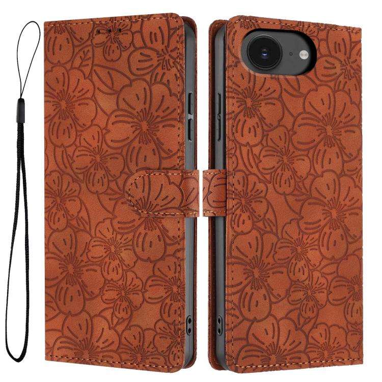 Cherry Blossoms Embossed Leather Phone Case, For iPhone 18 Pro, For iPhone 18 Pro Max, For iPhone...