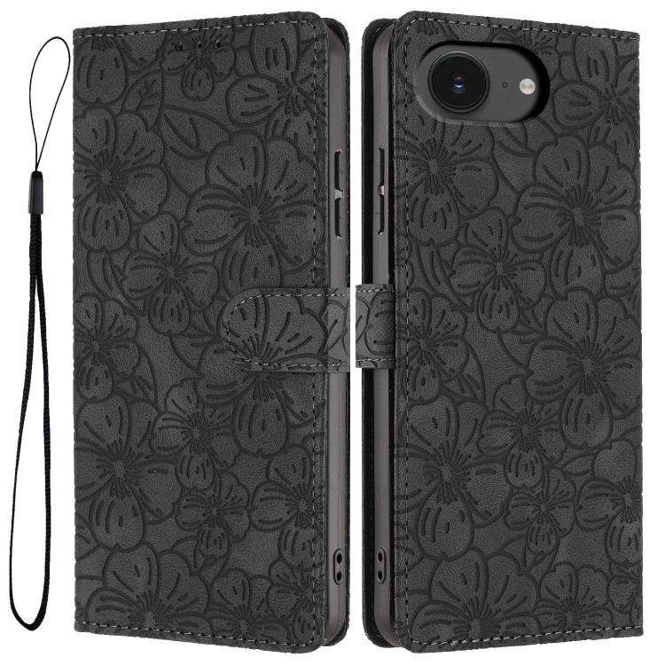 Cherry Blossoms Embossed Leather Phone Case, For iPhone 18 Pro, For iPhone 18 Pro Max, For iPhone...