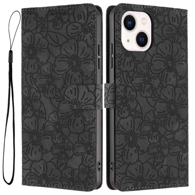 Cherry Blossoms Embossed Leather Phone Case, For iPhone 15 Pro, For iPhone 15 Plus, For iPhone 15...