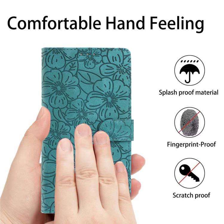 Cherry Blossoms Embossed Leather Phone Case, For iPhone 18 Pro, For iPhone 18 Pro Max, For iPhone...