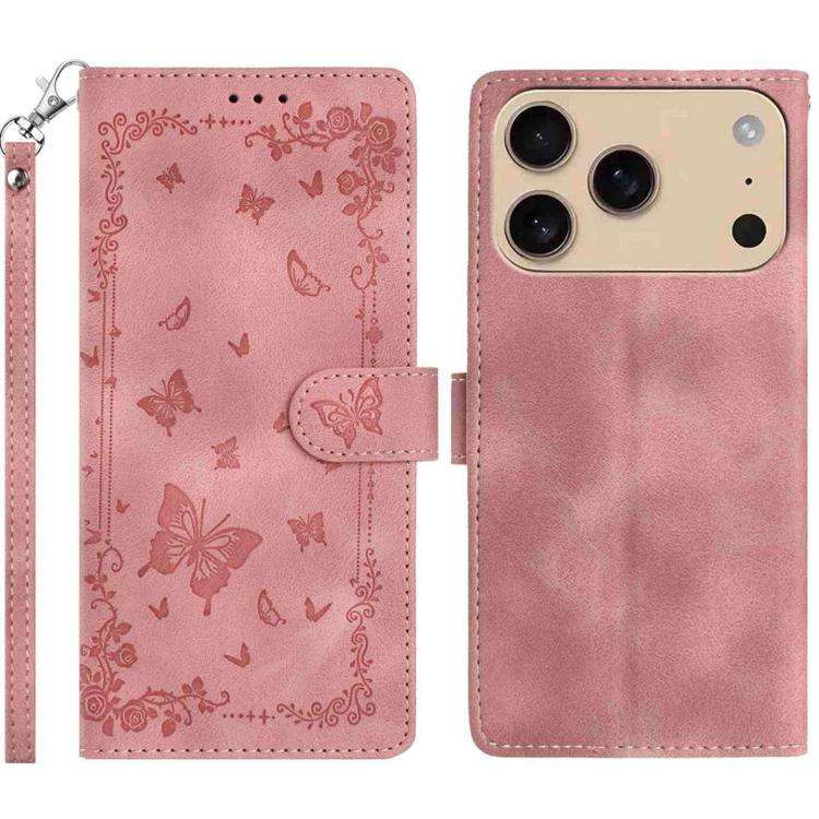 Secret Garden Butterfly Pattern Leather Phone Case, For iPhone 16e / 17e, For iPhone 17 Pro Max, ...