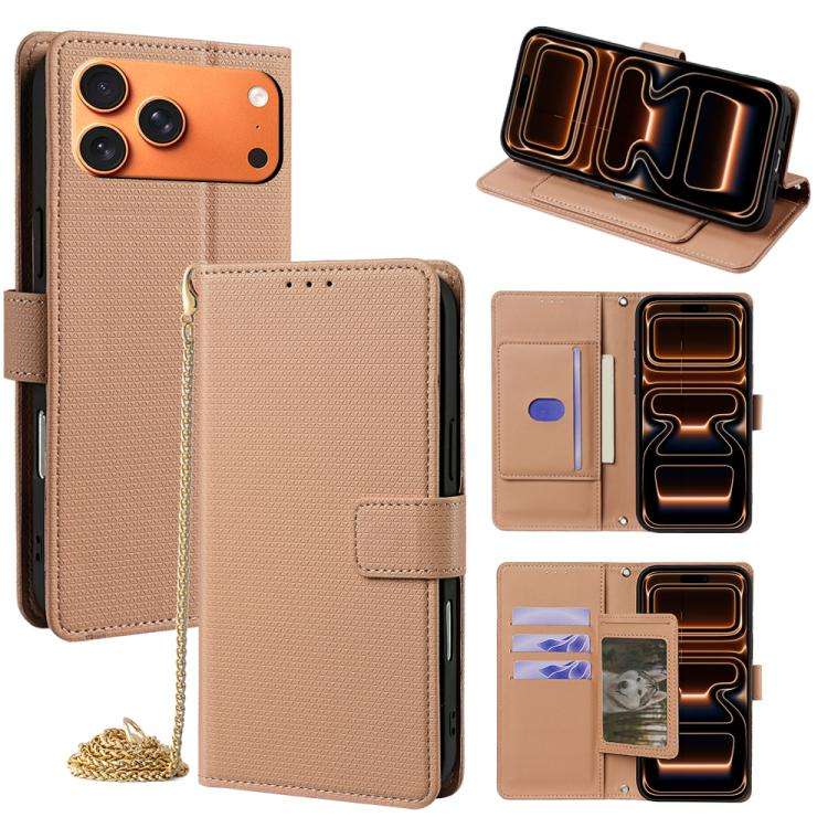 Crossbody Chain Triangle Leather Phone Case, For iPhone 17 Pro Max, For iPhone 17 Pro, For iPhone...